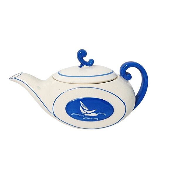 Vintage Aladdin Style Sailboat Teapot Tea Pot Japan - Picture 1 of 10